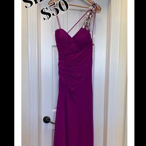 Purple gown with jewel detail